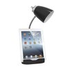 Limelights Gooseneck Organizer Desk Lamp with Holder and Charging Outlet, Black LD1057-BLK